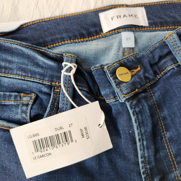 Frame Denim Le Garçon Mid-Rise Straight Fit Jeans - Picture 3 of 4